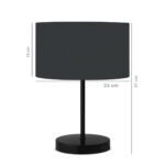 GLOBOSTAR® LARA 204-0076 Μοντέρνο Επιτραπέζιο Φωτιστικό Πορτατίφ με Ντουί 1 x E27 AC 220-240V IP20 - Μαύρο - Μ24 x Π24 x Υ35cm - Image 2