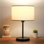 GLOBOSTAR® LARA 204-0075 Μοντέρνο Επιτραπέζιο Φωτιστικό Πορτατίφ με Ντουί 1 x E27 AC 220-240V IP20 - Μαύρο & Μπεζ - Μ24 x Π24 x Υ35cm - Image 3