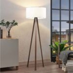 GLOBOSTAR® SAGA 204-0032 Μοντέρνο Επιδαπέδιο Φωτιστικό με Ντουί 1 x E27 AC 220-240V IP20 - Καφέ & Λευκό - Μ38 x Π38 x Υ140cm - Image 10