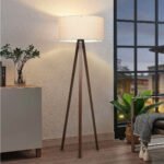 GLOBOSTAR® SAGA 204-0035 Μοντέρνο Επιδαπέδιο Φωτιστικό με Ντουί 1 x E27 AC 220-240V IP20 - Καφέ & Λευκό - Μ38 x Π38 x Υ140cm - Image 10