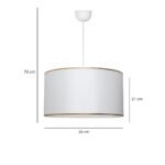 GLOBOSTAR® LOFTY 204-0091 Μοντέρνο Κρεμαστό Φωτιστικό Οροφής με Ντουί 1 x E27 AC 220-240V IP20 - Λευκό - Μ38 x Π38 x Υ26cm - Image 2