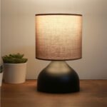 GLOBOSTAR® RUBIK 204-0060 Μοντέρνο Επιτραπέζιο Φωτιστικό Πορτατίφ με Ντουί 1 x E27 AC 220-240V IP20 - Μαύρο & Καφέ - Μ19 x Π19 x Υ30cm - Image 3