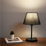 GLOBOSTAR® LARA 204-0074 Μοντέρνο Επιτραπέζιο Φωτιστικό Πορτατίφ με Ντουί 1 x E27 AC 220-240V IP20 - Μαύρο - Μ22 x Π22 x Υ36cm - Image 2