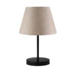 GLOBOSTAR® LARA 204-0073 Μοντέρνο Επιτραπέζιο Φωτιστικό Πορτατίφ με Ντουί 1 x E27 AC 220-240V IP20 - Μαύρο & Μπεζ - Μ22 x Π22 x Υ36cm