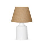 GLOBOSTAR® CIA 204-0082 Μοντέρνο Επιτραπέζιο Φωτιστικό Πορτατίφ με Ντουί 1 x E27 AC 220-240V IP20 - Λευκό & Μπεζ - Μ24 x Π24 x Υ31cm