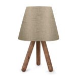 GLOBOSTAR® CAP 204-0067 Μοντέρνο Επιτραπέζιο Φωτιστικό Πορτατίφ με Ντουί 1 x E27 AC 220-240V IP20 - Καφέ & Μπεζ - Μ22 x Π22 x Υ33cm