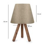 GLOBOSTAR® CAP 204-0067 Μοντέρνο Επιτραπέζιο Φωτιστικό Πορτατίφ με Ντουί 1 x E27 AC 220-240V IP20 - Καφέ & Μπεζ - Μ22 x Π22 x Υ33cm - Image 2