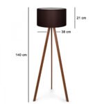 GLOBOSTAR® SAGA 204-0034 Μοντέρνο Επιδαπέδιο Φωτιστικό με Ντουί 1 x E27 AC 220-240V IP20 - Καφέ - Μ38 x Π38 x Υ140cm - Image 9