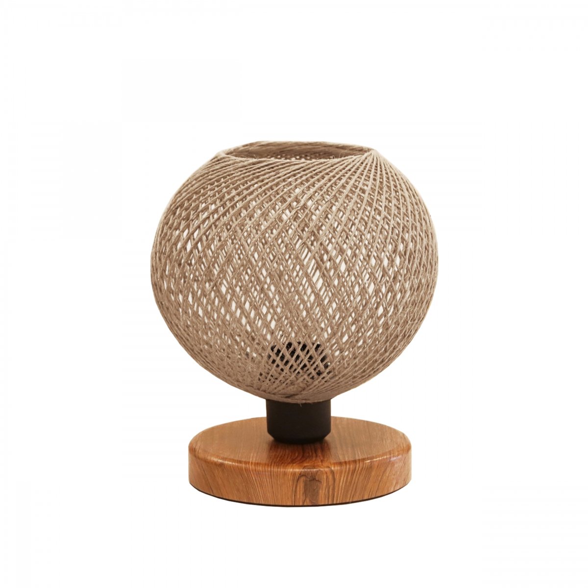 ayd_3301_0 GLOBOSTAR® BOWL 204-0087 Μοντέρνο Επιτραπέζιο Φωτιστικό Πορτατίφ με Ντουί 1 x E27 AC 220-240V IP20 - Καφέ & Μπεζ - Μ19 x Π19 x Υ22cm - Image 1