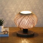 GLOBOSTAR® BOWL 204-0087 Μοντέρνο Επιτραπέζιο Φωτιστικό Πορτατίφ με Ντουί 1 x E27 AC 220-240V IP20 - Καφέ & Μπεζ - Μ19 x Π19 x Υ22cm - Image 3