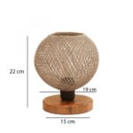 GLOBOSTAR® BOWL 204-0087 Μοντέρνο Επιτραπέζιο Φωτιστικό Πορτατίφ με Ντουί 1 x E27 AC 220-240V IP20 - Καφέ & Μπεζ - Μ19 x Π19 x Υ22cm - Image 2