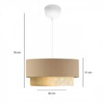 GLOBOSTAR® BIGGIE 204-0096 Μοντέρνο Κρεμαστό Φωτιστικό Οροφής με Ντουί 1 x E27 AC 220-240V IP20 - Μπεζ - Μ30 x Π30 x Υ16cm - Image 2