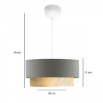 GLOBOSTAR® BIGGIE 204-0095 Μοντέρνο Κρεμαστό Φωτιστικό Οροφής με Ντουί 1 x E27 AC 220-240V IP20 - Γκρι & Μπεζ - Μ30 x Π30 x Υ16cm - Image 2