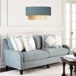 GLOBOSTAR® BIGGIE 204-0094 Μοντέρνο Κρεμαστό Φωτιστικό Οροφής με Ντουί 1 x E27 AC 220-240V IP20 - Μπλε & Μπεζ - Μ30 x Π30 x Υ16cm - Image 3