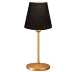 GLOBOSTAR® GLOSSY 204-0056 Μοντέρνο Επιτραπέζιο Φωτιστικό Πορτατίφ με Ντουί 1 x E14 AC 220-240V IP20 - Χρυσό & Μαύρο - Μ13 x Π13 x Υ37cm