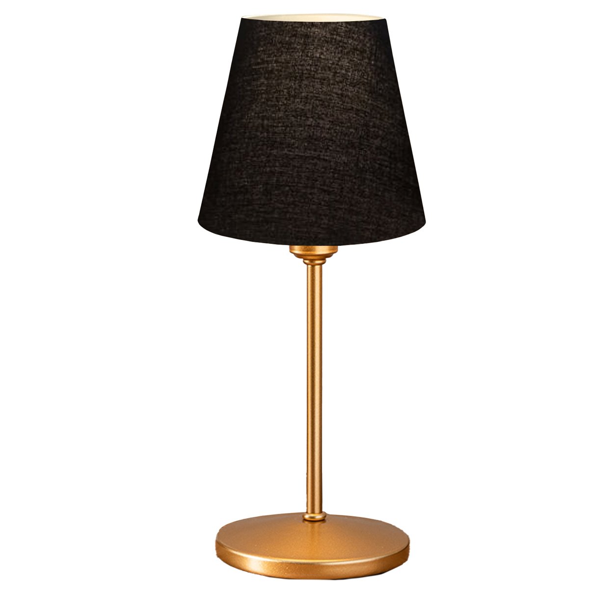 ayd_3587_0 GLOBOSTAR® GLOSSY 204-0056 Μοντέρνο Επιτραπέζιο Φωτιστικό Πορτατίφ με Ντουί 1 x E14 AC 220-240V IP20 - Χρυσό & Μαύρο - Μ13 x Π13 x Υ37cm - Image 1