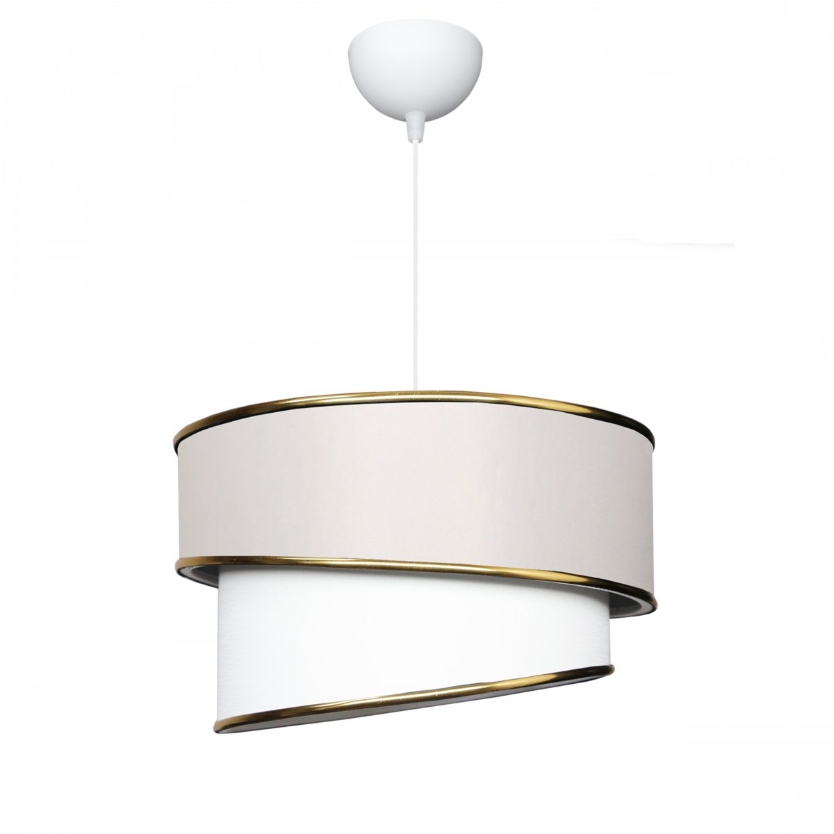 ayd_3622_0 GLOBOSTAR® CYCLOP 204-0102 Μοντέρνο Κρεμαστό Φωτιστικό Οροφής με Ντουί 1 x E27 AC 220-240V IP20 - Μπεζ & Λευκό - Μ30 x Π30 x Υ24cm - Image 1