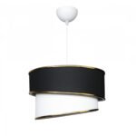 GLOBOSTAR® CYCLOP 204-0103 Μοντέρνο Κρεμαστό Φωτιστικό Οροφής με Ντουί 1 x E27 AC 220-240V IP20 - Μαύρο & Λευκό - Μ30 x Π30 x Υ24cm