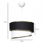 GLOBOSTAR® CYCLOP 204-0103 Μοντέρνο Κρεμαστό Φωτιστικό Οροφής με Ντουί 1 x E27 AC 220-240V IP20 - Μαύρο & Λευκό - Μ30 x Π30 x Υ24cm - Image 2