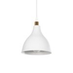 GLOBOSTAR® RADE 203-0125 Μοντέρνο Κρεμαστό Φωτιστικό Οροφής με Ντουί 1 x E27 AC 220-240V IP20 - Λευκό & Χρυσό - Μ18.5 x Π18.5 x Υ23cm - Image 2