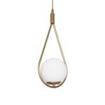 GLOBOSTAR® DROP 201-0034 Vintage Κρεμαστό Φωτιστικό Οροφής με Ντουί 1 x E27 AC 220-240V IP20 - Χρυσό & Λευκό - Μ20 x Π15 x Υ47cm - Image 2