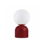 GLOBOSTAR® MAGIC 204-0135 Μοντέρνο Επιτραπέζιο Φωτιστικό Πορτατίφ με Ντουί 1 x E14 AC 220-240V IP20 - Κόκκινο & Λευκό - Μ13 x Π13 x Υ28cm - Image 2