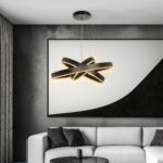 kelvo® VENOM 61188-DECO Μοντέρνο Κρεμαστό Φωτιστικό Οροφής LED 120W 14158lm 120° AC 220-240V IP20 Ρυθμιζόμενο Λευκό CCT με Χειριστήριο από 2700K έως 6000K Dimmable - Lumileds SMD Chip - Μαύρο Ματ - Μ80 x Π80 x Υ60cm - 3 Χρόνια Εγγύηση