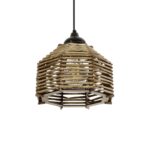 GLOBOSTAR® JUTTO 205-0040 Boho Κρεμαστό Φωτιστικό Οροφής με Ντουί 1 x E27 AC 220-240V IP20 - Μπεζ - M20 x Π20 x Υ18cm - Image 2