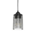 GLOBOSTAR® TORUS 203-0063 Μοντέρνο Κρεμαστό Φωτιστικό Οροφής με Ντουί 1 x E27 AC 220-240V IP20 - Μαύρο & Μαύρο Φιμέ - Μ10.5 x Π10.5 x Υ18.5cm - Image 2