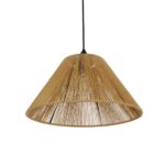 GLOBOSTAR® HATA  205-0036 Boho Κρεμαστό Φωτιστικό Οροφής με Ντουί 1 x E27 AC 220-240V IP20 - Μπεζ - M35 x Π35 x Υ21cm - Image 2