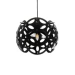 GLOBOSTAR® DOMINIC 202-0031 Μοντέρνο Κρεμαστό Φωτιστικό Οροφής με Ντουί 1 x E27 AC 220-240V IP20 - Μαύρο - Μ30 x Π30 x Υ24cm - Image 2