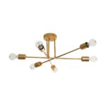 GLOBOSTAR® SPIDI 203-0114 Μοντέρνο Φωτιστικό Οροφής με Ντουί 6 x E27 AC 220-240V IP20 - Χρυσό - Μ61 x Π61 x Υ25cm - Image 2