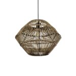 GLOBOSTAR® KEGEL 205-0048 Boho Κρεμαστό Φωτιστικό Οροφής με Ντουί 1 x E27 AC 220-240V IP20 - Μπεζ - M46 x Π46 x Υ35cm - Image 2