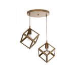 GLOBOSTAR® DISE 201-0056 Μοντέρνο Κρεμαστό Φωτιστικό Οροφής με Ντουί 2 x E27 AC 220-240V IP20 - Χρυσό - Μ50 x Π30 x Υ50cm - Image 2