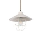 GLOBOSTAR® TULUB 203-0010 Vintage Κρεμαστό Φωτιστικό Οροφής με Ντουί 1 x E27 AC 220-240V IP20 - Λευκό & Μπεζ - Μ33 x Π33 x Υ30cm - Image 2