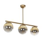 GLOBOSTAR® CITY 202-0045 Μοντέρνο Φωτιστικό Οροφής με Ντουί 3 x E27 AC 220-240V IP20 - Διάφανο & Χρυσό - Μ55 x Π15 x Υ43cm - Image 2