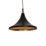 GLOBOSTAR® MARBLE 203-0099 Μοντέρνο Κρεμαστό Φωτιστικό Οροφής με Ντουί 1 x E27 AC 220-240V IP20 - Μαύρο & Χρυσό - Μ30 x Π30 x Υ20cm - Image 2