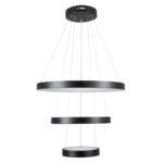 GLOBOSTAR® NEMESIS TRIO 61167-DECO Μοντέρνο Κρεμαστό Φωτιστικό Οροφής LED 100W 12123lm 360° AC 220-240V IP20 Ρυθμιζόμενο Λευκό CCT με Χειριστήριο από 2700K έως 6000K Dimmable - Lumileds SMD Chip - Μαύρο Ματ - Μ60 x Π60 x Υ60cm - 3 Χρόνια Εγγύηση - Image 6