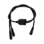 GLOBOSTAR® CONNECTOR 60954 2 Pin Καλώδιο/Επέκταση Τ 1 Μέτρου με Είσοδο 1 x Αρσενικό Βύσμα & Έξοδο 2 x Θηλυκά Βύσματα Αδιάβροχο IP68 - Μαύρο - Μ100 x Π2 x Υ2cm - Image 2