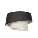 GLOBOSTAR® ALINA 203-0131 Μοντέρνο Κρεμαστό Φωτιστικό Οροφής με Ντουί 1 x E27 AC 220-240V IP20 - Μαύρο & Μπεζ - Μ30 x Π30 x Υ20cm - Image 2