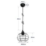 GLOBOSTAR® TALAH 203-0008 Vintage Κρεμαστό Φωτιστικό Οροφής με Ντουί 1 x E27 AC 220-240V IP20 - Μαύρο & Μπεζ - Μ20 x Π20 x Υ20cm - Image 11