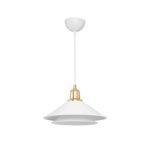 GLOBOSTAR® FERRO 203-0268 Μοντέρνο Κρεμαστό Φωτιστικό Οροφής με Ντουί 1 x E27 AC 220-240V IP20 - Λευκό & Χρυσό - Μ30 x Π30 x Υ19cm - Image 2