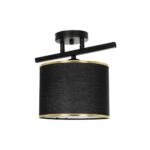 GLOBOSTAR® GLOWEN 201-0087 Vintage Φωτιστικό Οροφής με Ντουί 1 x E27 AC 220-240V IP20 - Μαύρο & Χρυσό - Μ30 x Π20 x Υ20cm - Image 2