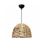 GLOBOSTAR® MEKA 204-0165 Boho Κρεμαστό Φωτιστικό Οροφής με Ντουί 1 x E27 AC 220-240V IP20 - Μπεζ - Μ30 x Π30 x Υ25cm - Image 2