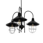 GLOBOSTAR® BLAZEO 201-0079 Vintage Κρεμαστό Φωτιστικό Οροφής με Ντουί 3 x E27 AC 220-240V IP20 - Μαύρο - Μ42 x Π42 x Υ66cm - Image 2