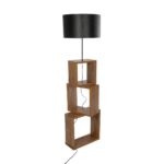 GLOBOSTAR® LUMO 201-0072 Μοντέρνο Επιδαπέδιο Φωτιστικό με Ντουί 1 x E27 AC 220-240V IP20 - Καφέ & Μαύρο - Μ37 x Π36 x Υ136cm - Image 4