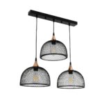 GLOBOSTAR® GLIND 201-0082 Vintage Κρεμαστό Φωτιστικό Οροφής με Ντουί 3 x E27 AC 220-240V IP20 - Μαύρο - Μ60 x Π25 x Υ50cm - Image 2