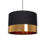 GLOBOSTAR® ZYKLUS 203-0100 Μοντέρνο Κρεμαστό Φωτιστικό Οροφής με Ντουί 1 x E27 AC 220-240V IP20 - Μαύρο & Χρυσό - Μ36 x Π36 x Υ25cm - Image 2