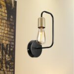 GLOBOSTAR® JUNO 203-0013 Μοντέρνο Φωτιστικό Τοίχου - Απλίκα με Ντουί 1 x E27 AC 220-240V IP20 - Μαύρο & Χρυσό - Μ18.5 x Π18.5 x Υ28cm - Image 4