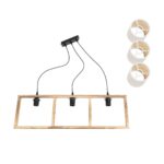 GLOBOSTAR® CUP 203-0051 Vintage Κρεμαστό Φωτιστικό Οροφής με Ντουί 3 x E27 AC 220-240V IP20 - Μπεζ & Λευκό - Μ80 x Π14 x Υ24cm - Image 10